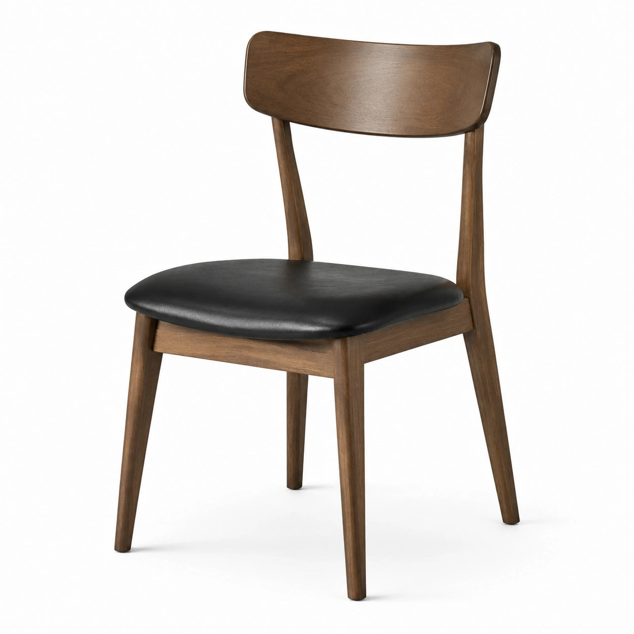 Gepolsterter Esszimmerstuhl aus Holz im Retrostil, Braun/Schwarz, 50 × 53 × 78 cm
